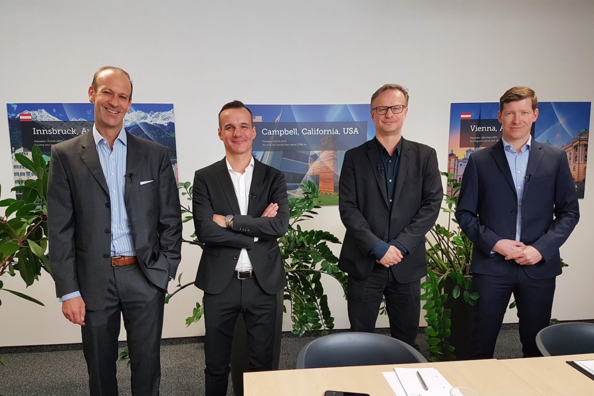 Peter Goldbrunner (Nutanix), Johannes Neumüller (All For One), Christof Baumgartner (ITWELT.at) und Stefan Schachinger (Barracuda) (c) timeline/Rudi Handl