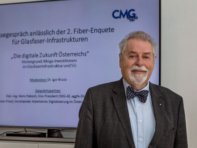 2_PK_Glasfaser_HeinzPabisch_c_CMG_ „Wenn eine Kommune die Versorgung mit Glasfaserinfrastruktur selbst in die Hand nimmt , werden die Gemeindebürger mit zuverlässigen und schnellen Anschlüssen versorgt." Heinz Pabisch, Leiter der Action Group Gigabit Fiber Access (aggfa) in der Computer Measurement Group (CMG). (c) CMG-AE