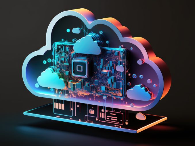 Clound computing concept illustration - Generative AI