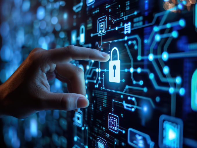 Cyber security access control data protection personal information privacy concept. Generative AI