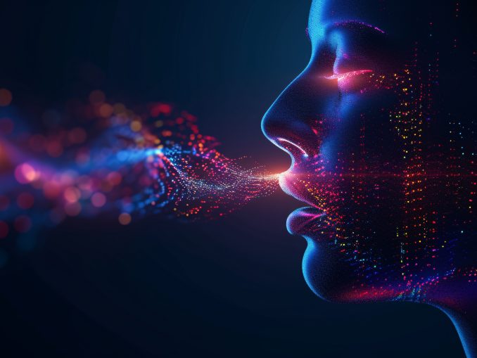 AI voice concept, voice generator, text to speech