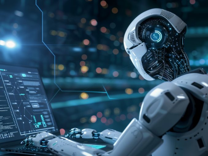 AI Analytics robot background