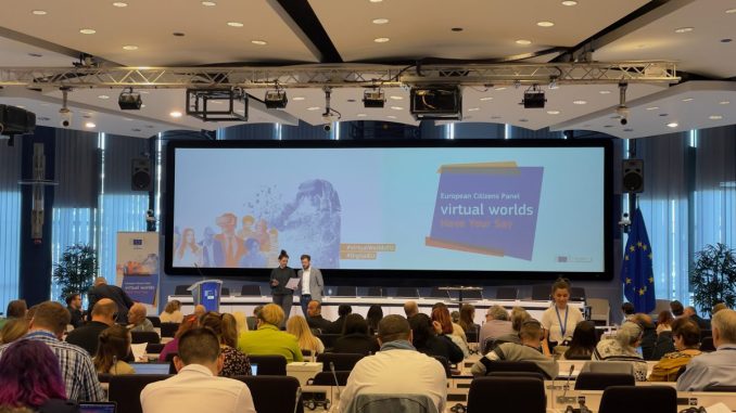 150 EU-Bürger und -Bürgerinnen präsentierten in Brüssel ihre Ideen zur fairen und bürgernahen Gestaltung des Metaverse und des virtuellen Raums. (c) Klaus Lorbeer