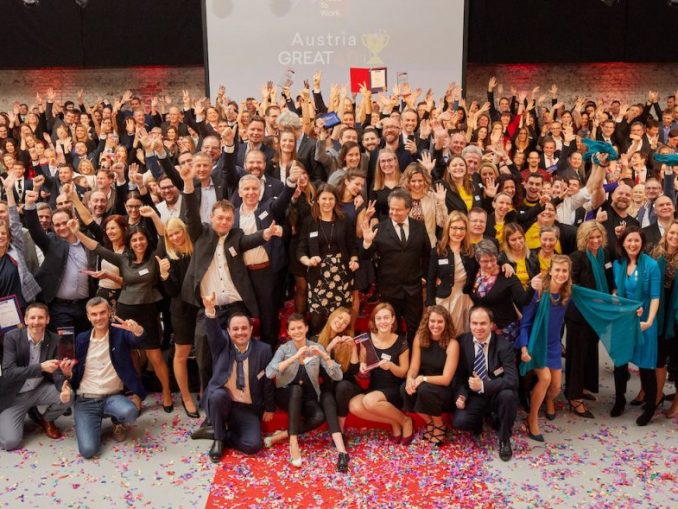GPTW-Award-2019-Gruppenfoto Das sind Österreichs Beste Arbeitgeber 2019. (c) Daniel Nuderscher