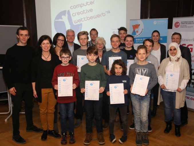 ccw2018_2_alle-preisträger Die stolzen Gewinner des computer creative wettbewerbs und IT-Fachkräfte von morgen. (c) OCG