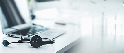 Headset,And,Customer,Support,Equipment,At,Call,Center,Ready,For